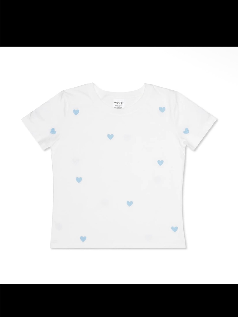 Iscream White Tee with Light Blue Heart Print - Kids